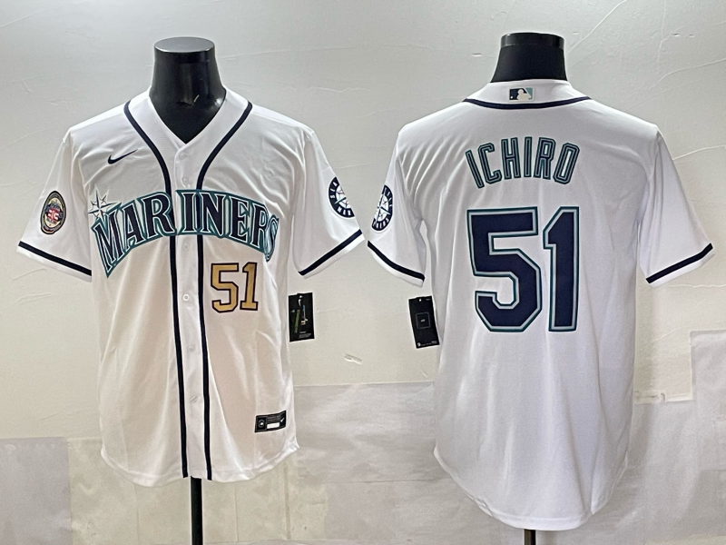 Men Seattle Mariners #51 Ichiro white MLB 2025 Nike jersey 003